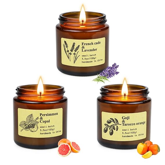 Buy Candles Scented Candle Sets Candle Gift Set for Women Home Decoration Amber Jar Aromatherapy