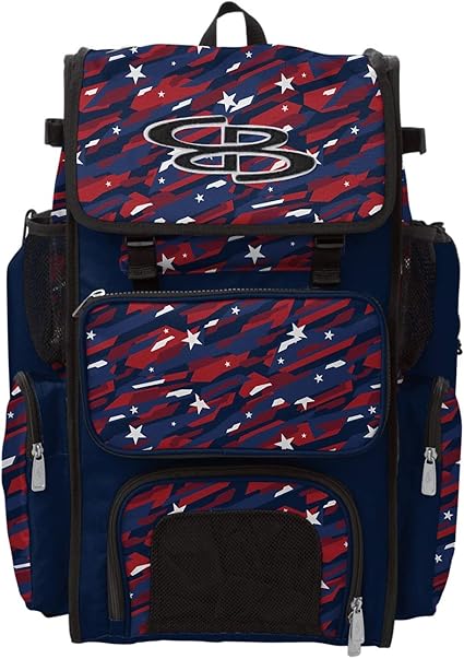 red white and blue bat bag