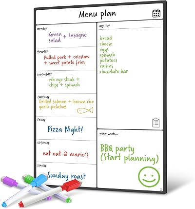 Smart Panda A3 Magnetic Whiteboard Fridge Calendar Meal Planner