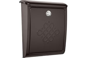 Architectural Mailboxes Bordeaux Galvanized Steel, Locking, Wall Mount Mailbox, 2697RZ-10, Rubbed Bronze, Medium Capacity