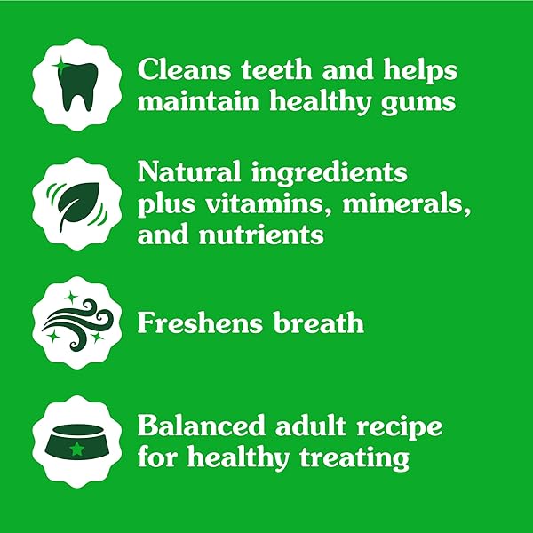GREENIES VETERINARIAN-RECOMMENDED NATURAL DENTAL DOG TREATS, DENTAL CHEWS FOR DOGS, REGULAR SIZE, FRESH FLAVOR, 12 OZ. PACK, 12 COUNT