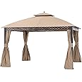 Garden Winds Replacement Canopy Top Cover for Oakmont Gazebo - 350 - Beige - Model L-GZ1188PST-A