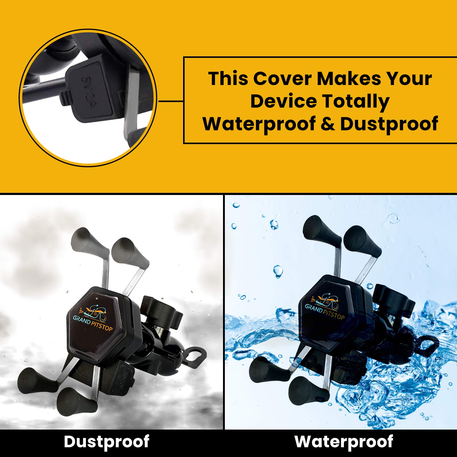 grandpitstop bike mobile holder with charger