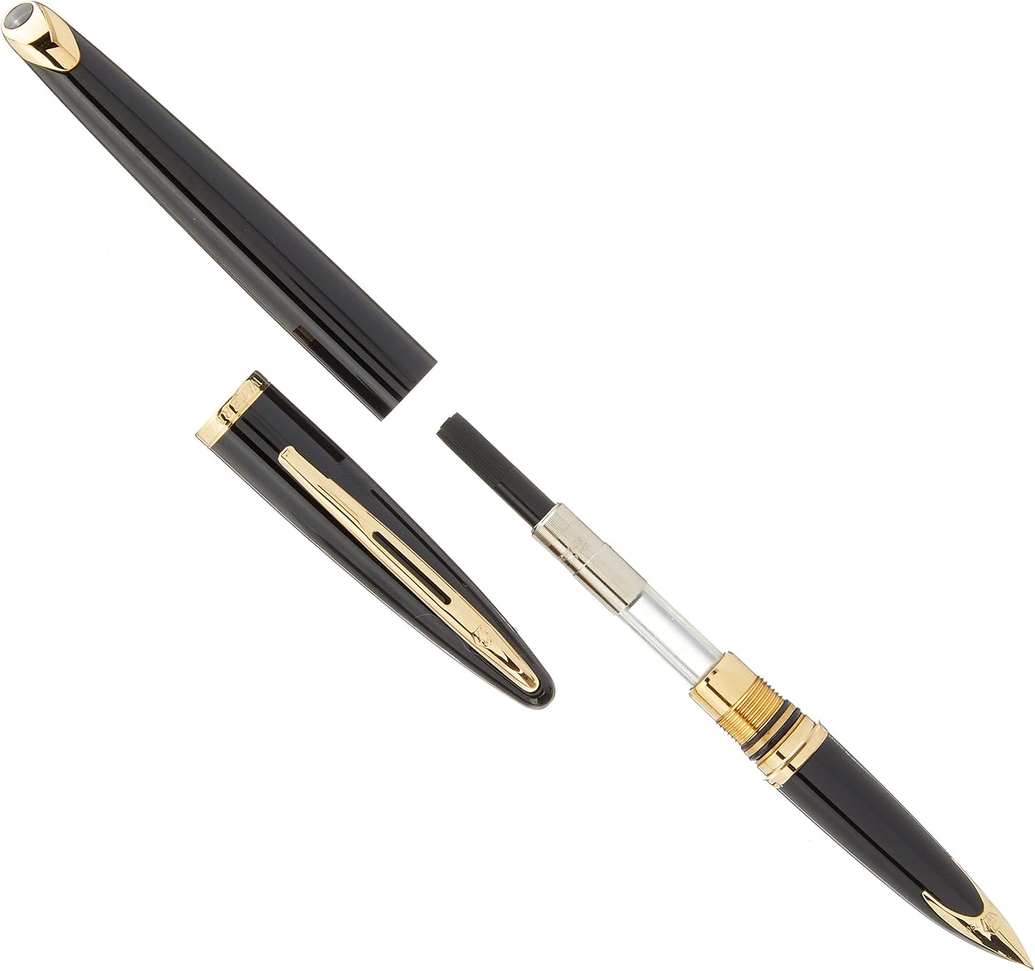 Waterman Carène Black Sea Fountain Pen, Black gold trim, Fine nib - Image 3