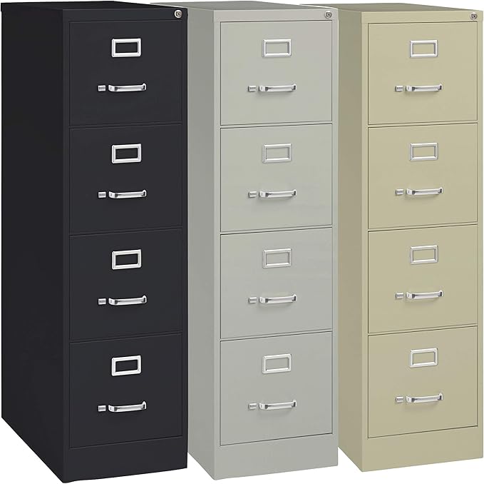 Hirsh Industries Deep 4 Drawer Letter File Cabinet Putty 15in W X 26 1 2in D X 52in H Model Number 16698 Jumar Mie8354