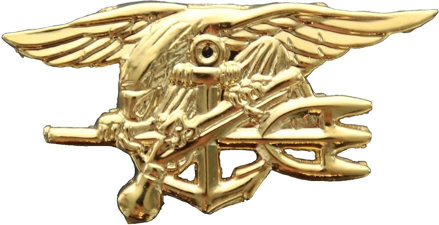 Amazon Com Us Navy Seal Trident Pin Gold Finish 1 1 2 Everything Else