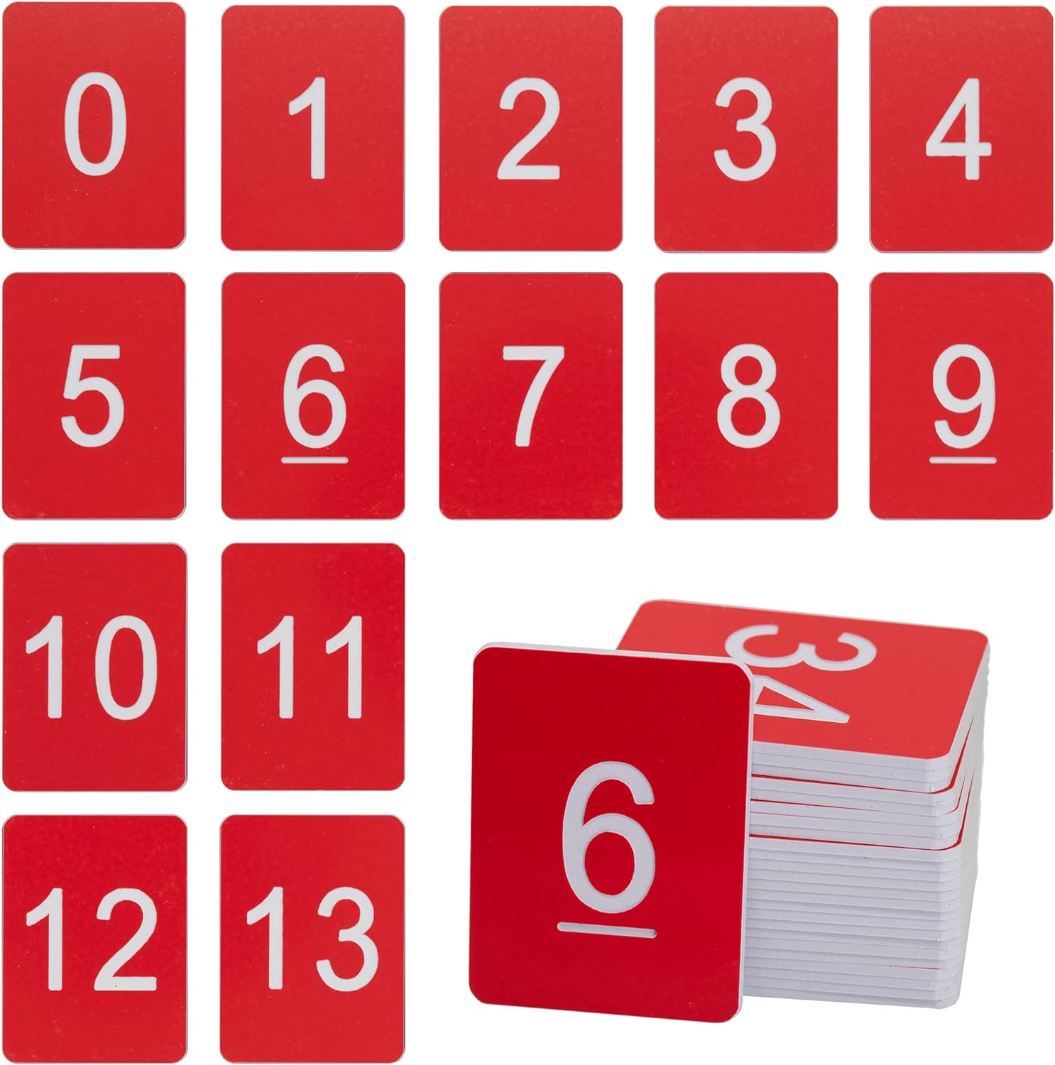 Address Signs - StayMax Rectangle Plastic Numbered Tags Number Disc Number Token (0-100, Red)