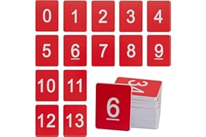 StayMax Rectangle Plastic Numbered Tags Number Disc Number Token (0-50, Red)
