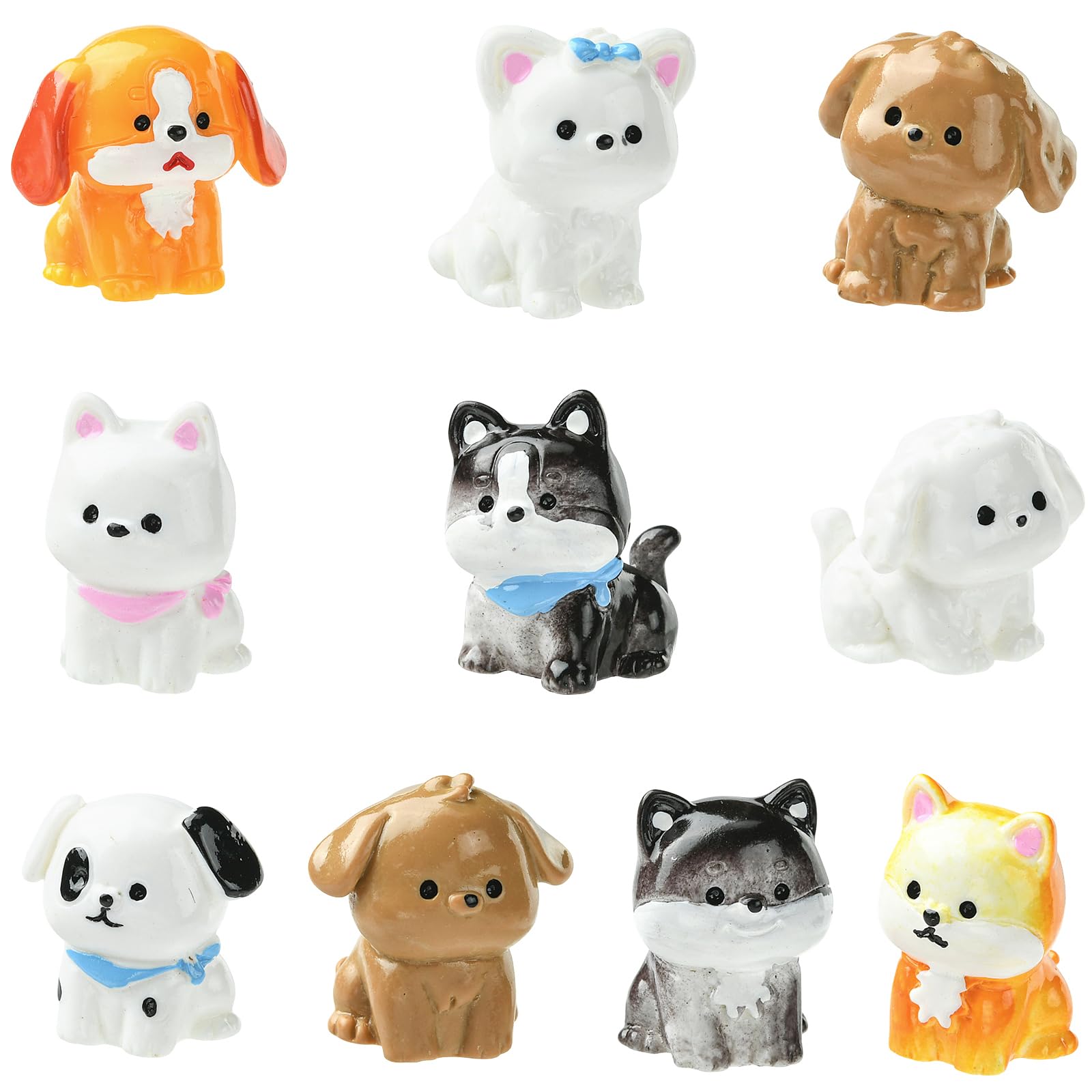 DanLingJewelry 40Pcs Mixed Styles Resin Dog Display Decorations Pet Theme 3D Animal Ornament for DIY Crafts Dollhouse Party Decor Supplies