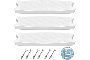 Goovilla Pool Ladder Steps Replacement, (3-Pack) 18" Universal Heavy-Duty Molded Plastic Swimming Pool Ladder Rung Step with 6 PCS Stainless Steel Bolts for Inground and Above Ground Pools, White
