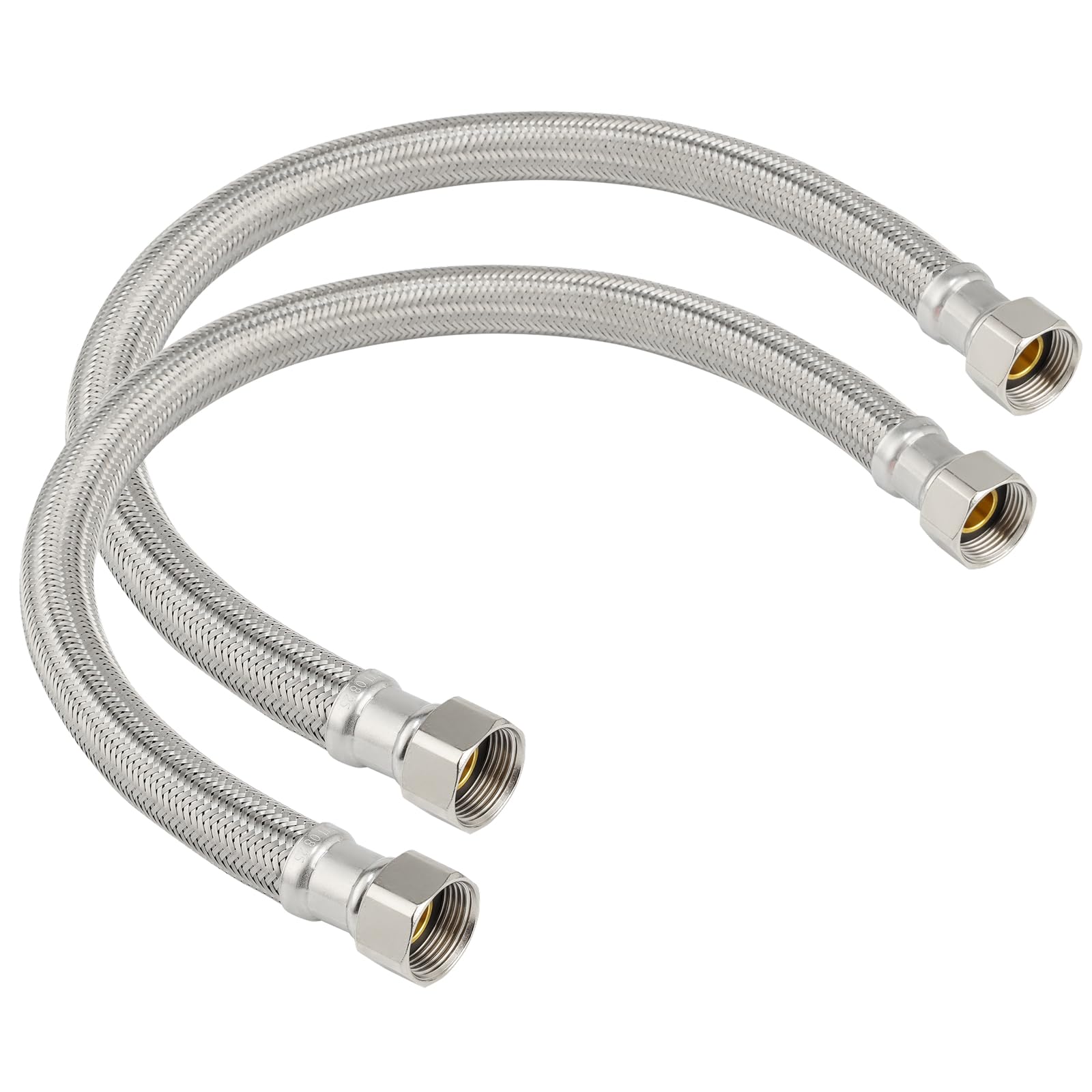 Photo 1 of PLUMBINGMASTER 24-Inch Braided Flexible Stainless Steel Water Heater Connector Hose 3/4-Inch FIP x 3/4-Inch FIP Female Steel-Flex Water Heater Connector For Female Iron Water Pipes Fitting