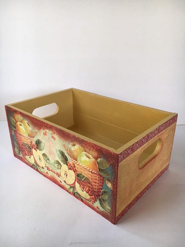 caja de madera decorada para la cocina con adorno de frutas: Amazon.es: Handmade