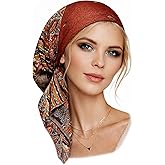 ShariRose Cashmere Headscarf Headwear for Women Tichel Super Soft Headcovering Head cover Head wear Pre tied Bandana Handmade