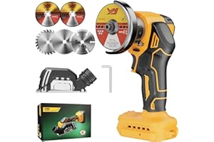CAMXTOOL Cut Off Tool for Dewalt 20V Max Battery, 3Inch Cordless Mini Cut Off Tool, 20000 RPM, 5 Saw 3” Blades for Metal, Wood, Tile & Plastic Cutting, Removable Dust Cover (Tool Only)