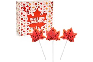 YUMZO Maple Leaf Lollipops, 24 Pieces of Fall Candy Individually Wrapped, Perfect Fall Candy Favors for the Holidays, Autumn Parties, Cozy Fall Gatherings and Fall Celebrations