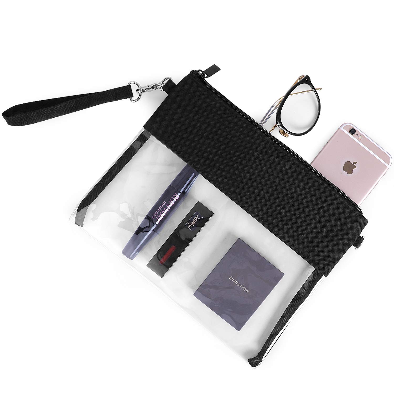 Clear Crossbody Bag NFL Stadium Approved Clear Bag with Adjustable Shoulder Strap and Wrist Strap for Work, Sports Games and Concert