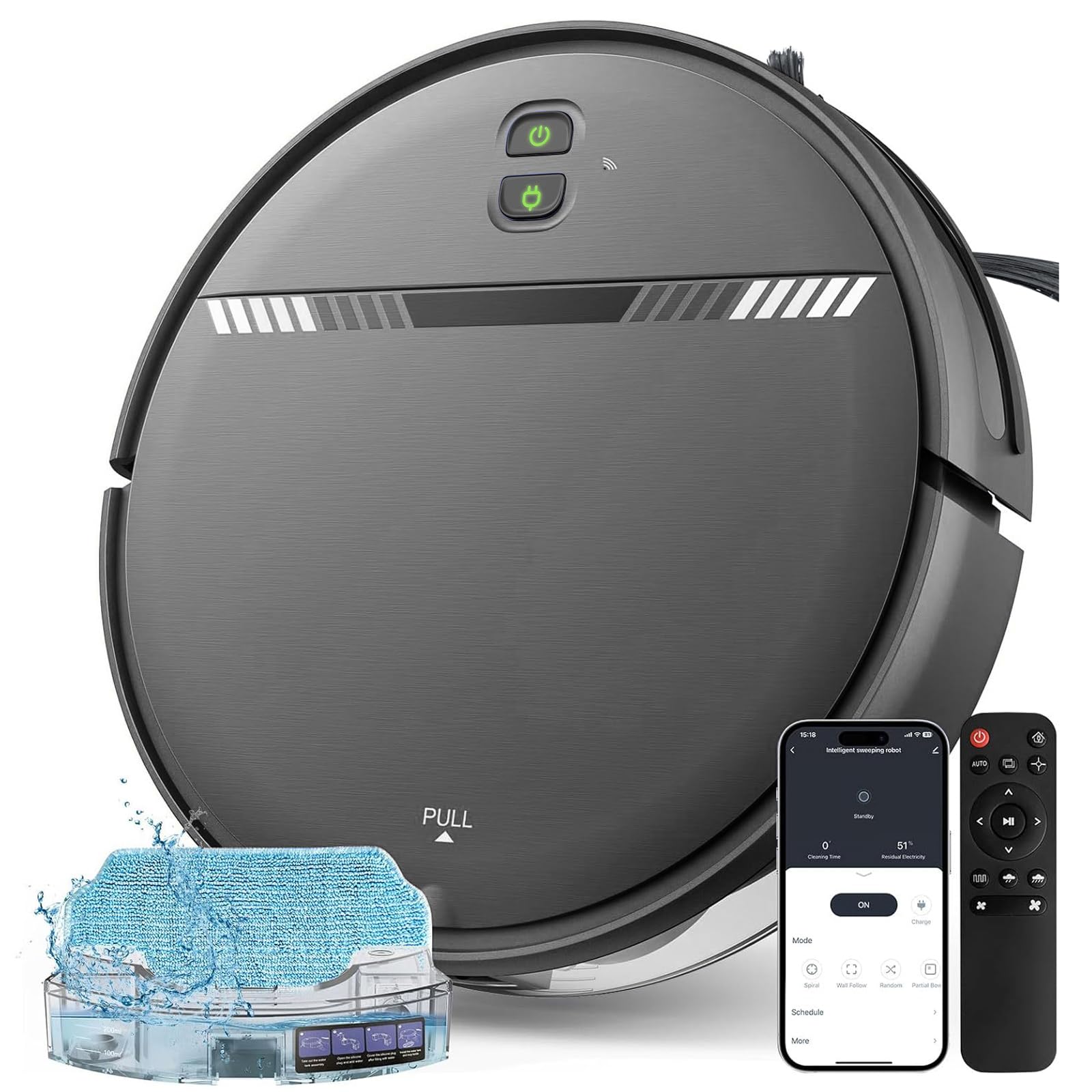 Photo 1 of XIEBro Life Robot Vacuum and Mop Combo, 2 in 1 Vacuum Robot with WiFi/App/Voice, Schedule, Water Tank and Dustbin, Self-Charging, Slim, Ideal for Hard Floor, Pet Hair, Carpet