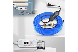 20 Feet in Pipe Heating Cable Kit for Safe Drinking Water Paired with Energy-Saving Temperature Controller, YeloDeer CSA Inte