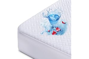 Hanherry 100% Waterproof Mattress Protector Queen Size, Mattress Cover 3D Air Fabric Cooling Mattress Pad Cover Smooth Soft Breathable Noiseless, 8''-21'' Deep Pocket