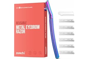 ZOMCHI Eyebrow Razor, Face Razors for Women&Men, Eyebrow Trimmer Shaper with Precision Cover, Facial Shaver with 6 Blades (Rainbow)