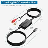 AUTOUTLET 192kHz DAC Optical to RCA Converter with 1.1m Cable view 6