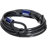 BRINKS - 15 ft x 3/8" Flexible Steel Loop Cable - Heavy Duty Vinyl Wrap for Corrosion Protection