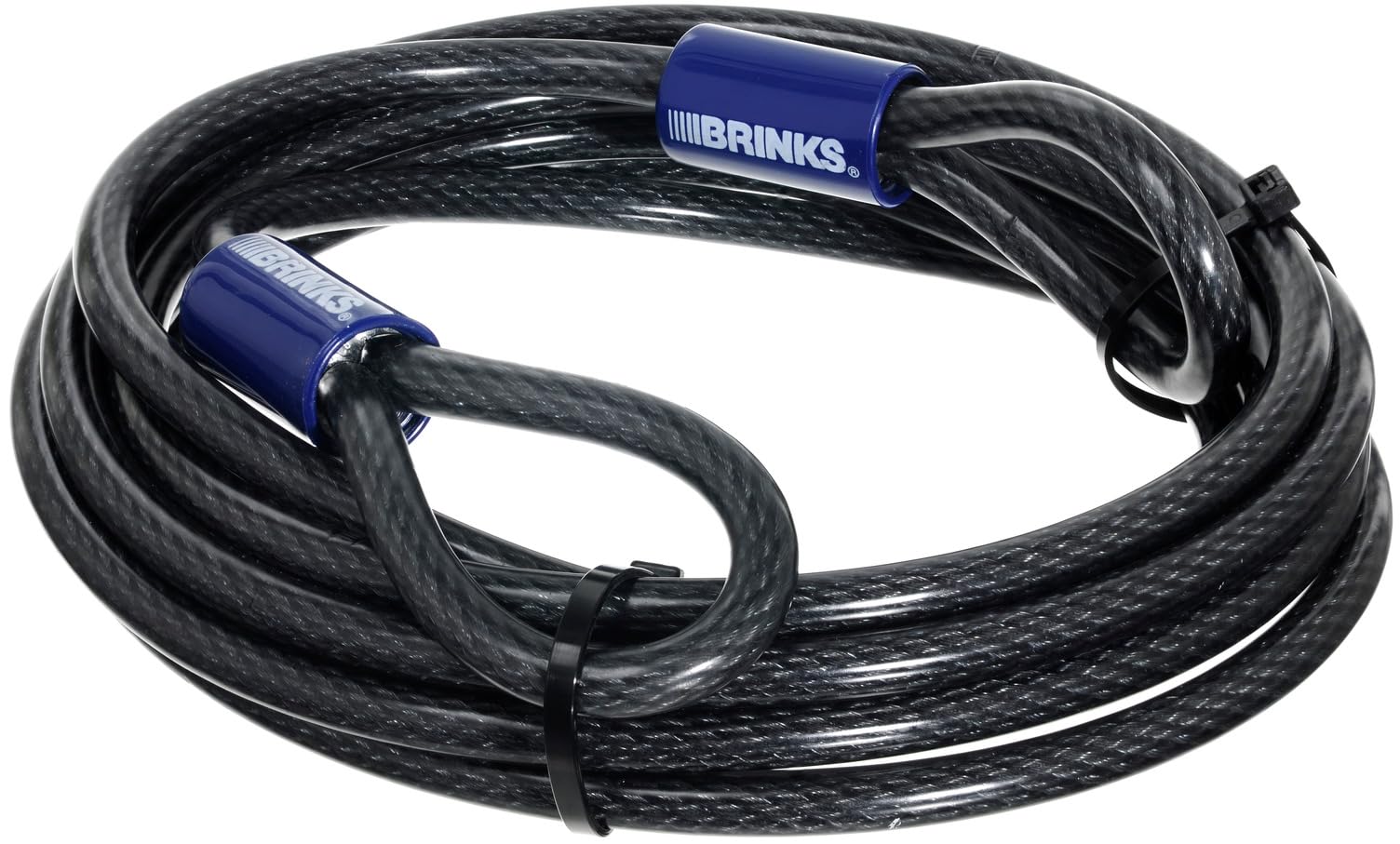 BRINKS - 3/8" X 15' Flexible Steel Loop Cable - Heavy Duty Vinyl Wrap for Corrosion Protection