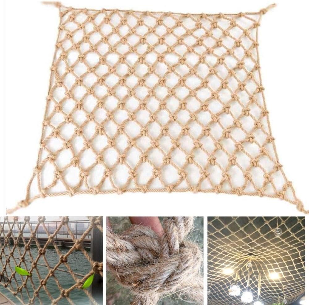 BZPOVB Decorative Jute Hemp Netting, Jute Twine String Netting Decking Rope Net Garden Bundling Net Adults Fitness Jute Net Background Wall Decorative Net (Size : 2×4m)