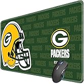 Malogtan Large Gaming Mouse Pad with Non-Slip Rubber Base for Laptop Computer Desktop Keyboard,Green Design Stitched Edges Mouse Desk Mat for Football Sport Fans