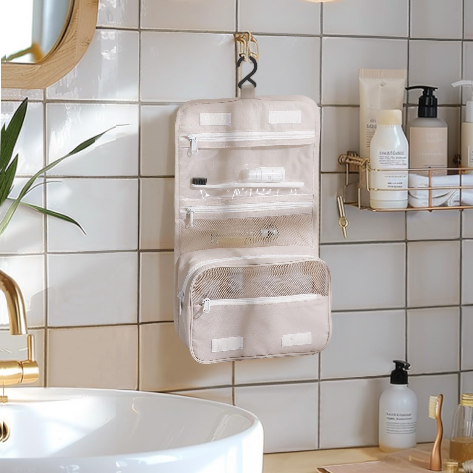 Easortm Easortm Packing Cubes for Travel - 9 Set Large Travel Cubes Luggage Organizer Bags Set With Laundry Bags/Shoe Bag/Toiletry Bag (Beige)