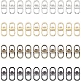 WADORN 40pcs Key Chain Swivel Connectors Clasp, 4 Colors Double Ended Metal Swivel Eye Hooks Swivel Lanyards Key Ring Connectors for Jewlery Keychain DIY Crafts Making Accessories, 0.75×0.35 Inch