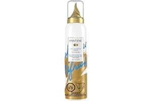 Pantene Dry Shampoo Foam, Gently Cleanses Hair with Vitamin B5, for Thick, Curly, Textured Hair, Safe for Color Treated Hair,