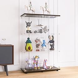 nifoti 3-Tier Glass Display Cabinet,Curio Cabinet