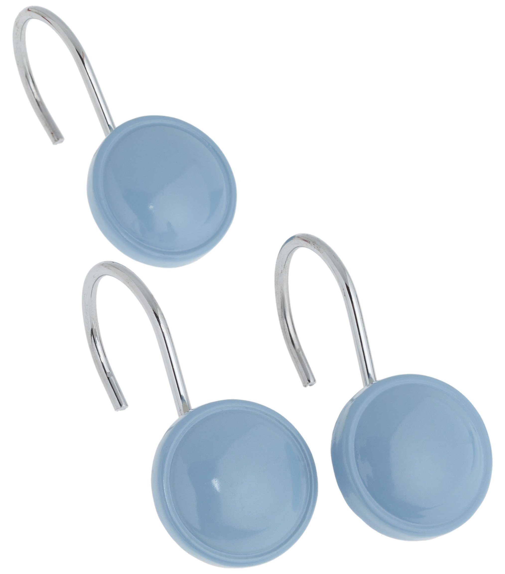 Photo 1 of Carnation Home Fashions Color Rounds Ceramic Resin Shower Curtain Hook, Slate Blue