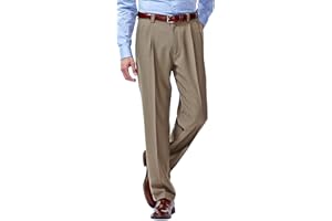 Haggar Men's E-CLO Repreve Stria Pleat Front Dress Pant