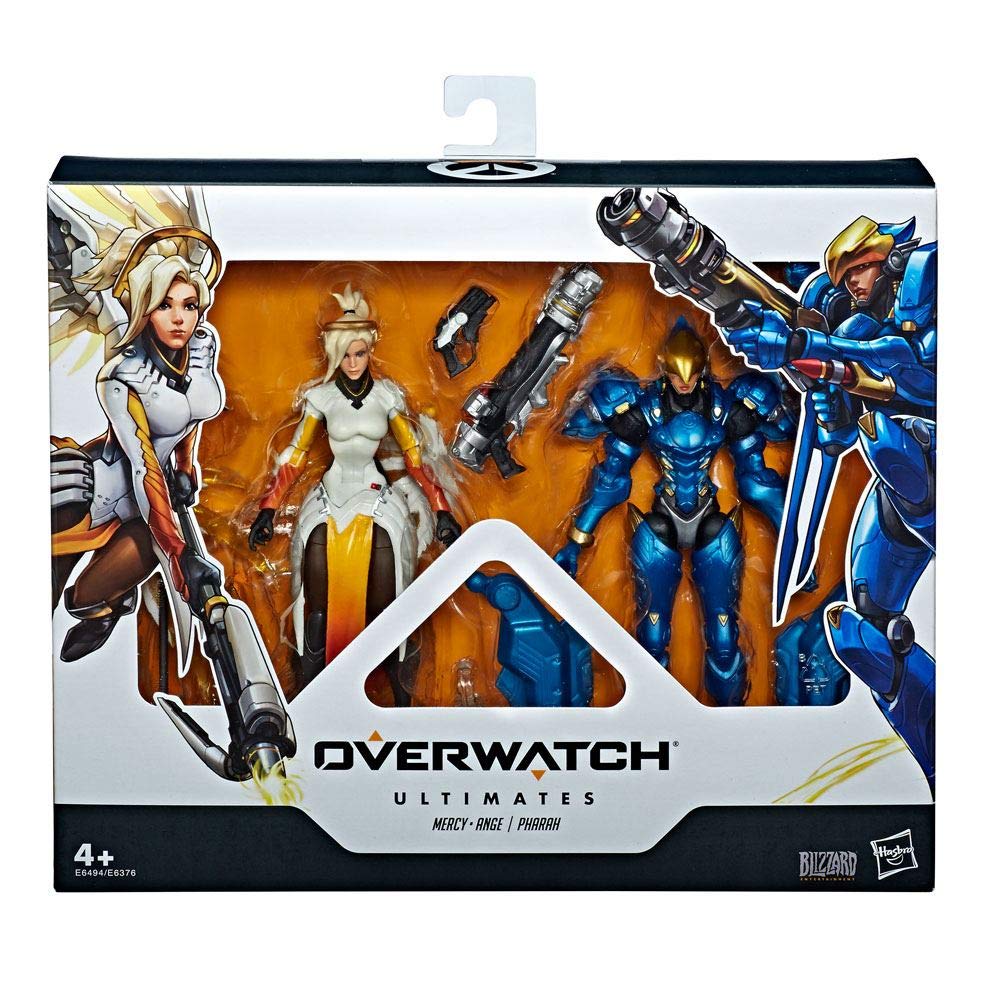 Overwatch Ultimates Series Pharah and Mercy Dual Pack 6 Inch Scale Collectible Action Figures with Accessories, Blizzard Video Game Characters