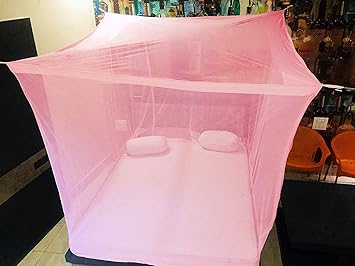 Indian 6 5 6 5 Pink Colour King Size Poly Cotton Mosquito Net For Baby Bedroom Family Queen King Size Bed Garden Door Colour Pink Size
