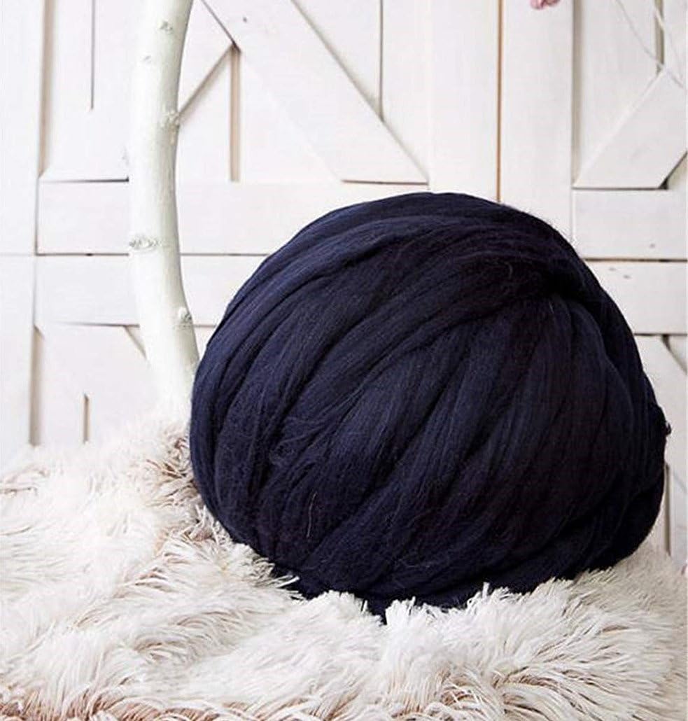 Arm Knitting Yarn Chunky Wool Yarn Bulky Wool Yarn Giant Knit Yarn Extreme Knitting (2.2lbs/1kg, Navy Blue)