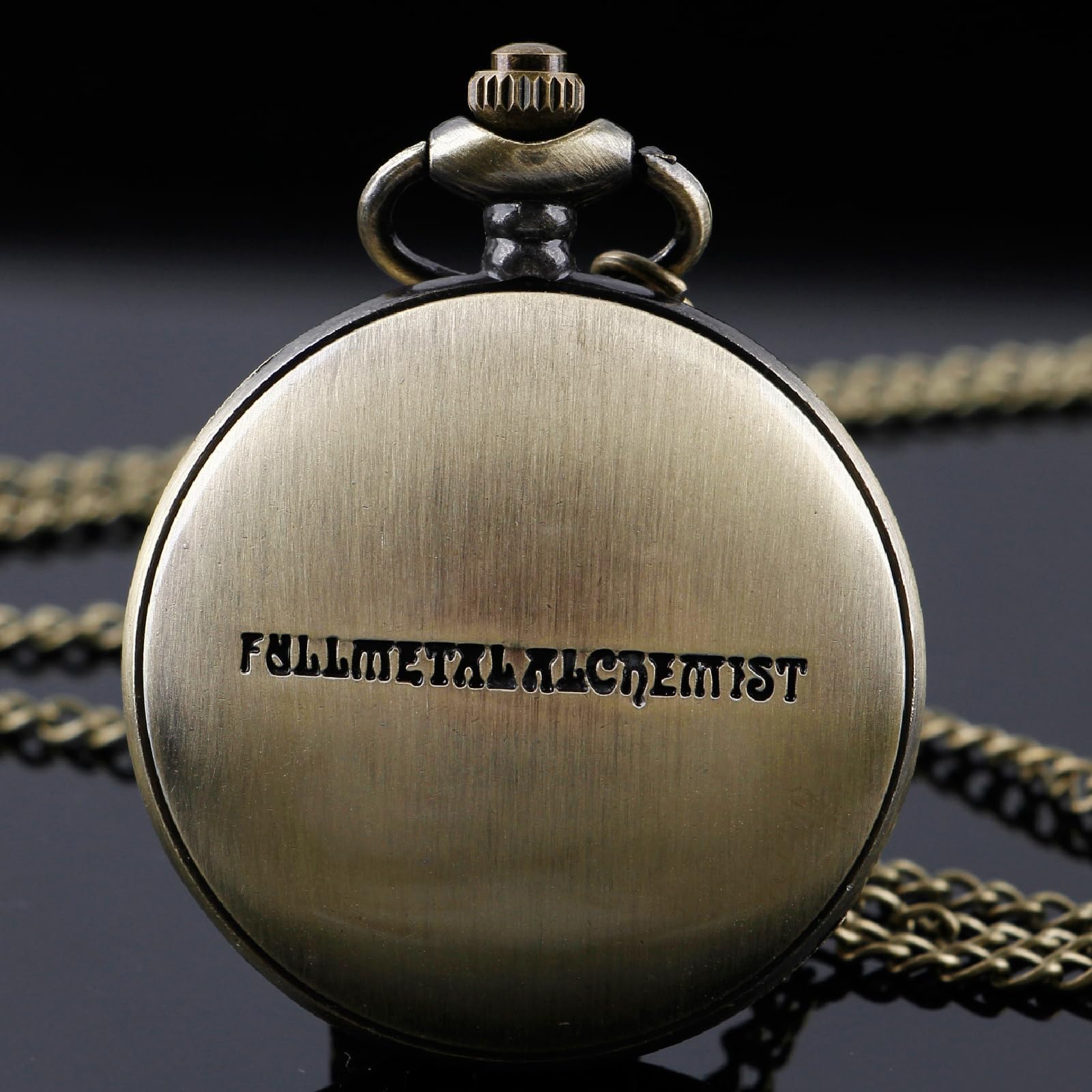 Tiong Nostalgia Movie Theme Design Alloy Quartz Pocket Watch with Chain Necklace Pendant & Gift Box
