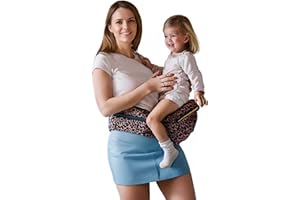 CozyOne - Baby Hip Carrier - New Ergonomic Bench Design, Adjustable Waistband & Various Pockets for Newborns & Toddlers, (Leopard)