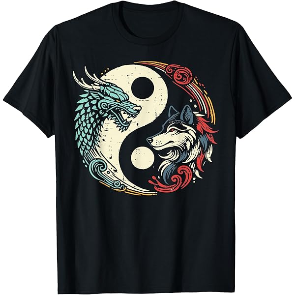 Amazon.com: Yin Yang Dragon Chinese Year T-Shirt : Clothing, Shoes