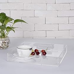 KEVLANG Clear Sturdy Acrylic Serving Tray with