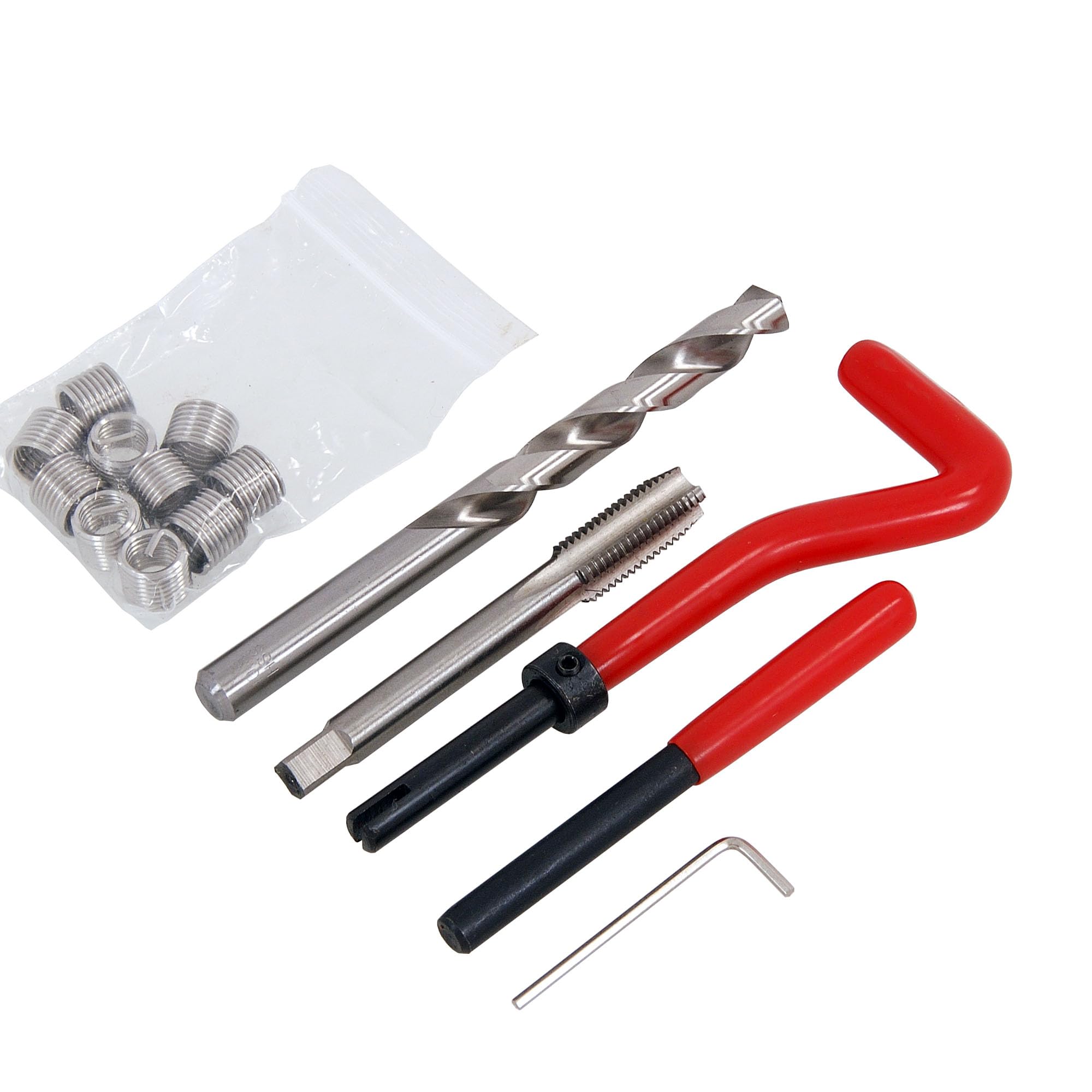 Neilsen CT2745-15pc M10 Thread Repair Kit with Break Pin Tool, Twist Drill and Tap for Restoring Damaged Threads