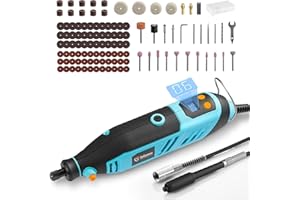 GoGonova Digital 180W Rotary Tool Kit, 6 Variable Speed and Flex Shaft, 10000-36000RPM Power Rotary Tool with LCD Digital Display for Engraving/Handmade/Crafting Projects/DIY