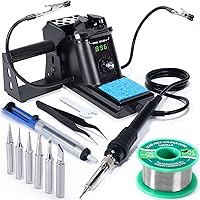 YIHUA 926 III 60W Digital Display Soldering Iron Station Kit w 2 Helping Hands, 6 Extra Iron Tips, Lead-Free Solder, Solder S