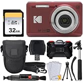Kodak PIXPRO FZ55 Digital Camera (Red) + 32GB Memory Card + Point and Shoot Camera Case + Extendable Monopod + Lens Cleaning Pen + LCD Screen Protectors + Table Top Tripod Ultimate Bundle