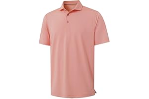 M MAELREG Short and Long Sleeve Polo Shirts for Men Dry Fit Performance Moisture Wicking Sport Pin Striped Mens Golf Shirts