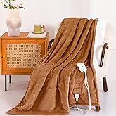 Templewet Heated Blanket Electric Throw 50" x 60" -Heated Throw Blanket with 4 Heating Levels & 3 Hours Auto Off,Machine Washable,ETL & FCC Certification(Maple Orange)