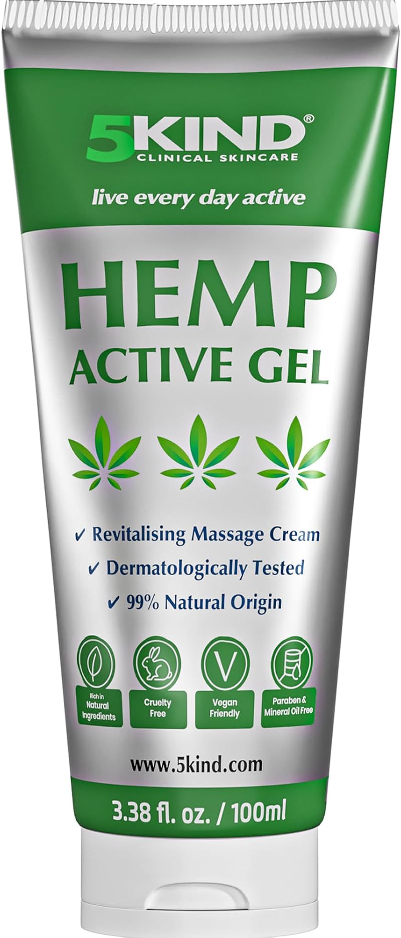 5Kind Hemp Active Gel 100ml High Strength Formula for Muscles & Joints