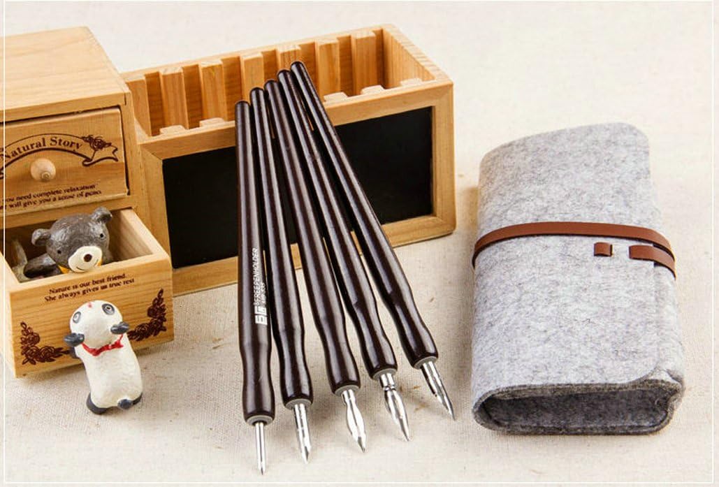 New Raih Manga Cartoonist TACHIKAWA Dip Pen Set Saji/school G/D/Maru Manga Tips / Holder (Set 1)